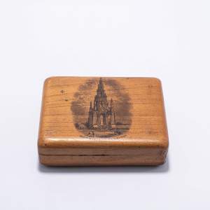 Good Antique Mauchline Ware Box with a View of Scott Monument