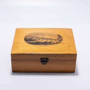 Good Antique Mauchline Ware Box with a View of Burns Cottage
