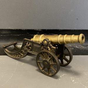 19th Century Brass and Cast Iron Model Cannon