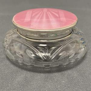 20th Century Silver and Enamel Topped Powder Pot