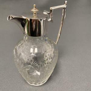 Silver Plate and Cut Glass Claret Jug