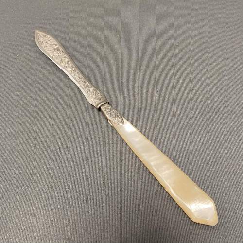 Early 19th Century Mother of Pearl Silver Paper Knife image-1
