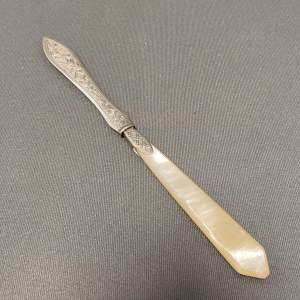 Early 19th Century Mother of Pearl Silver Paper Knife