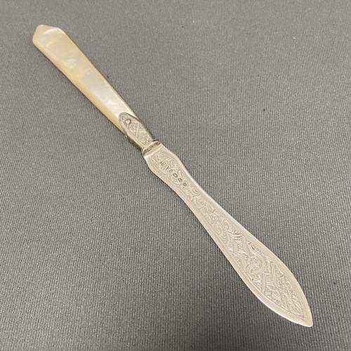 Early 19th Century Mother of Pearl Silver Paper Knife image-2