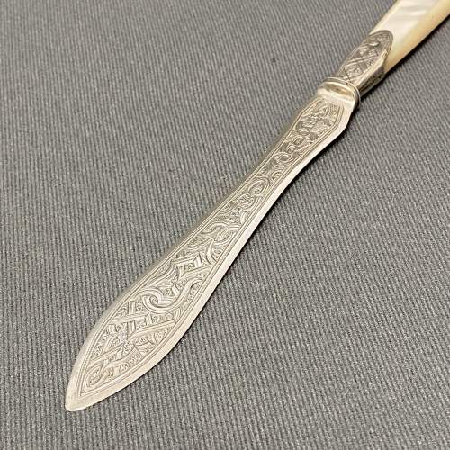 Early 19th Century Mother of Pearl Silver Paper Knife image-5