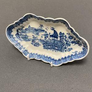 Late 18th Century Caughley Porcelain Spoon Tray