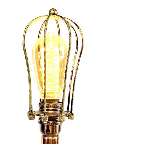 Upcycled Vintage Copper Zig Zag Lamp image-2