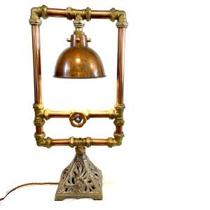 Vintage Upcycled Copper and Brass Steampunk Lamp