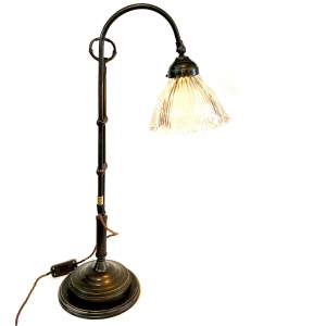 Vintage Desk Lamp with Holophane Shade