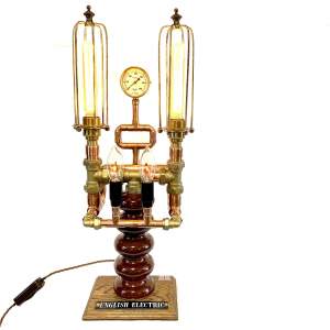 English Electric Upcycled Steampunk Lamp