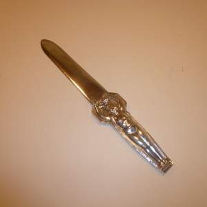 Art Deco Silvered Bronze Paper Knife by Lucien Bazor 1928