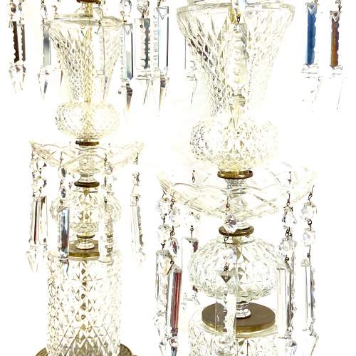 Impressive Pair of 20th Glass and Brass Plated Lamps image-5