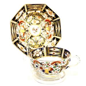 19th Century Crown Derby Imari Cup and Saucer