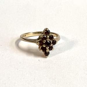 9ct Vintage Gold Marquise Garnet Ring
