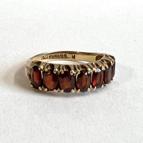 9ct Gold Garnet Band Ring image-1