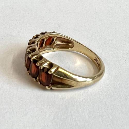 9ct Gold Garnet Band Ring image-2