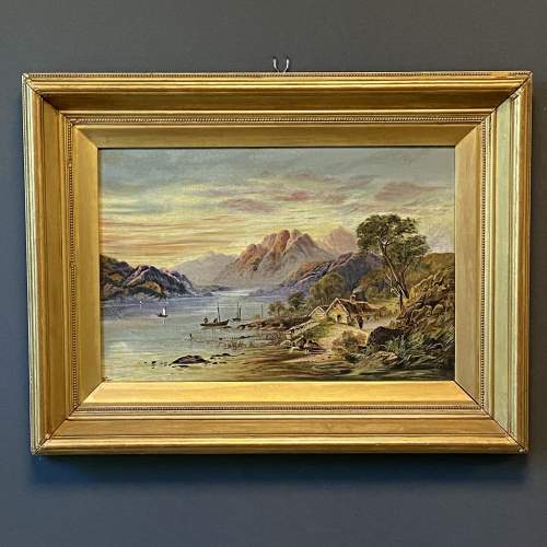 Early 20th Century Scottish Loch Oil on Canvas image-1