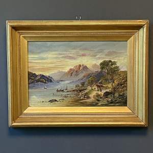 Early 20th Century Scottish Loch Oil on Canvas