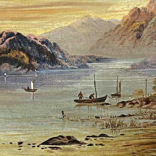 Early 20th Century Scottish Loch Oil on Canvas image-2