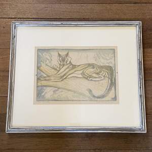 Elsie Henderson Limited Edition Lithograph of Puma Resting