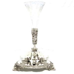 Fine Quality Silver Plated  and Cut Glass Table Centrepiece