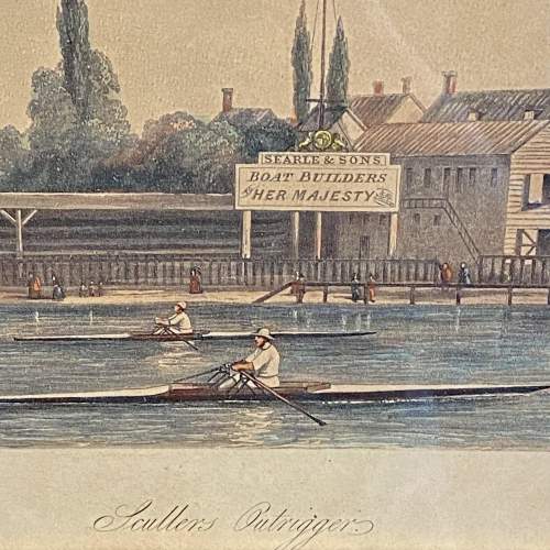 Pair of Early Victorian Hand Coloured Rowing Prints image-2