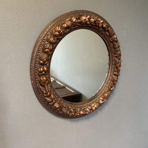 Early 20th Century Black Forest Style Carved Mirror image-2