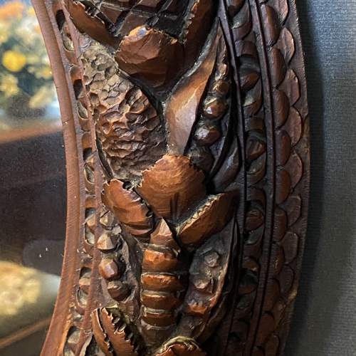 Early 20th Century Black Forest Style Carved Mirror image-3