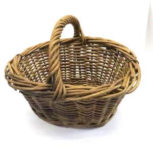 Early 20th Century Willow Gathering Basket