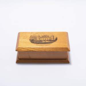 Antique Mauchline Ware Stamp Box with a View of Inveraray Castle
