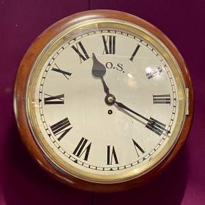 Rare Circa 1940s War Department Mahogany Cased Fusee Timepiece