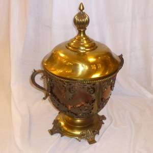 19th Century French Brass and Copper Decorative Coal Scuttle