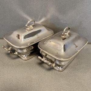 Pair of George III Silver Plate Miniature Tureens