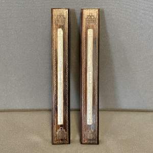 Pair of Chinese Wooden Scroll Weights