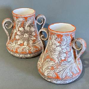Pair of Sgraffito Vases