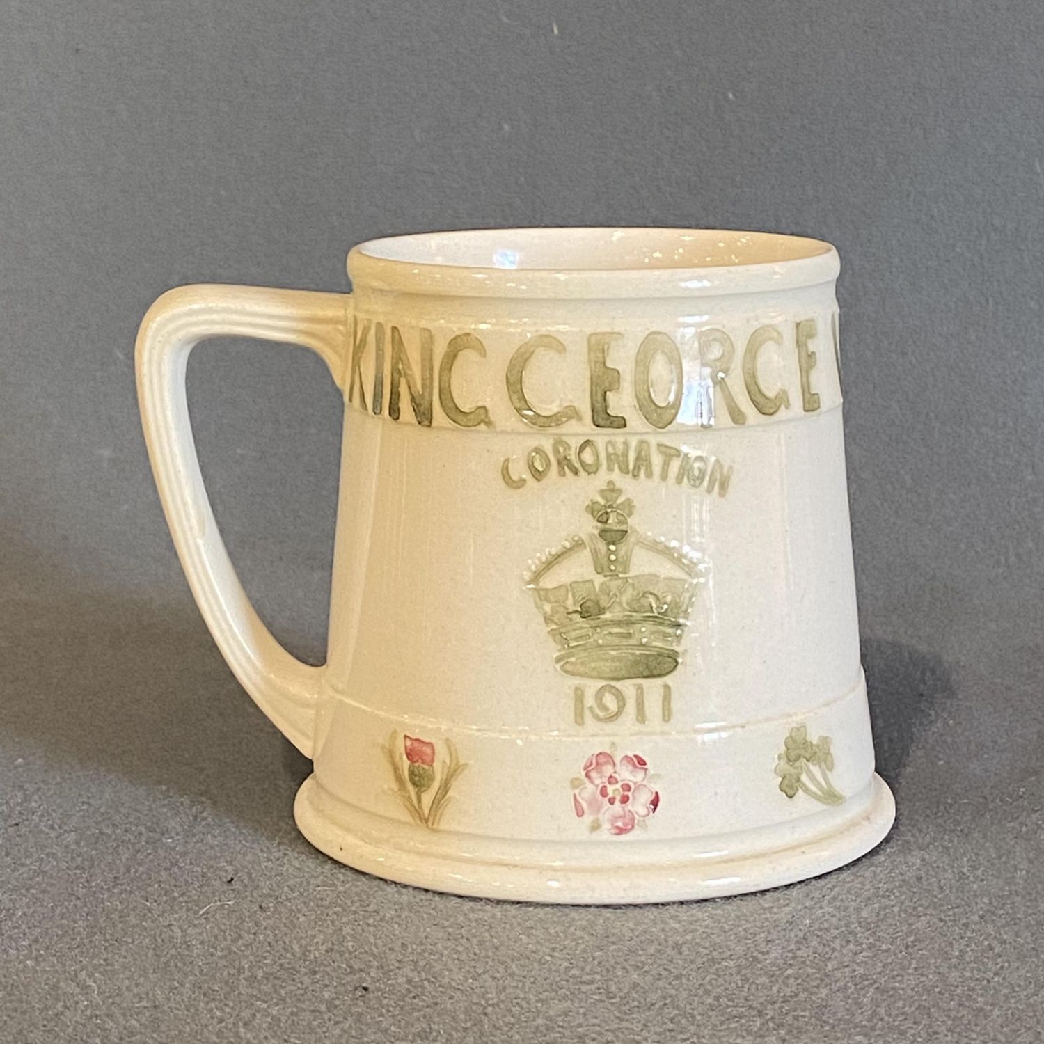 William Moorcroft George V Queen Mary Coronation Mug - Ceramics ...