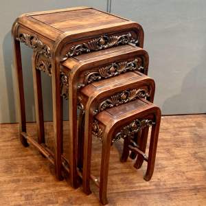 Early 20th Century Hardwood Quartetto Nest of Tables