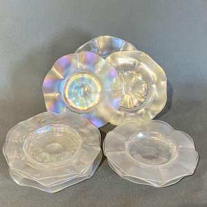 Set of Ten Irridescent Glass Plates
