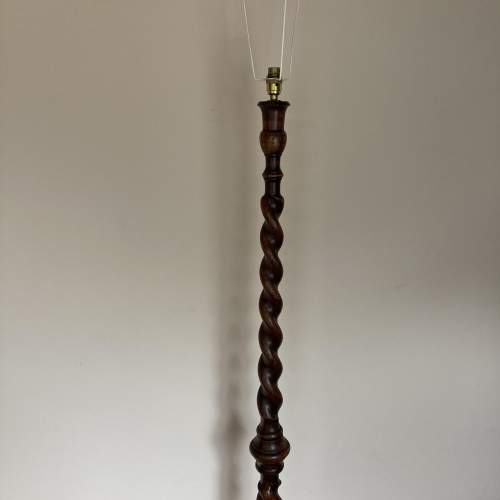 Victorian Medium Oak Barley Twist Standard Lamp image-3