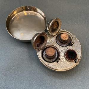Antique Travelling Double Inkwell