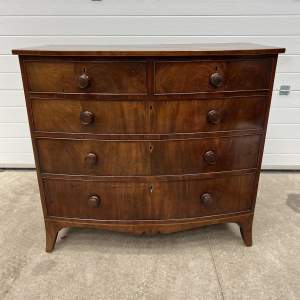 19th Century Mahogany Bow Front Chest of Drawers