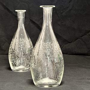 Pair of 19th Century Lead Glass Carafes