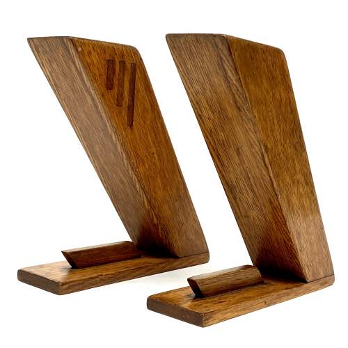 Arts & Crafts Period Pair of Oak Vase Bookends image-6