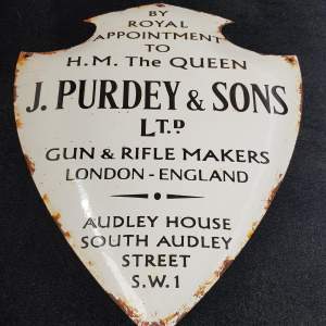 Enamel Advertising Sign for James Purdey and Sons - Gunmakers