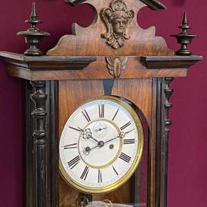 19th Century Walnut and Ebony Cased Vienna Wall Clock