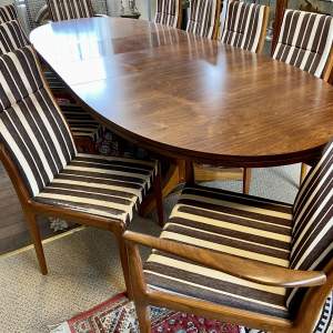 Mid 20th Century Rosewood Extending Dining Table with Dining Chairs