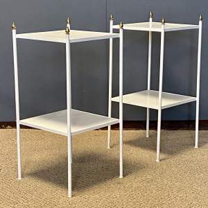 Pair of Mid 20th Century White Painted Two Tier Etageres
