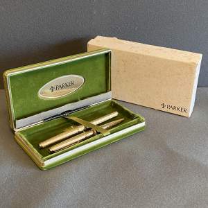 Rare Parker Vendrome Gold Plated Pen Set