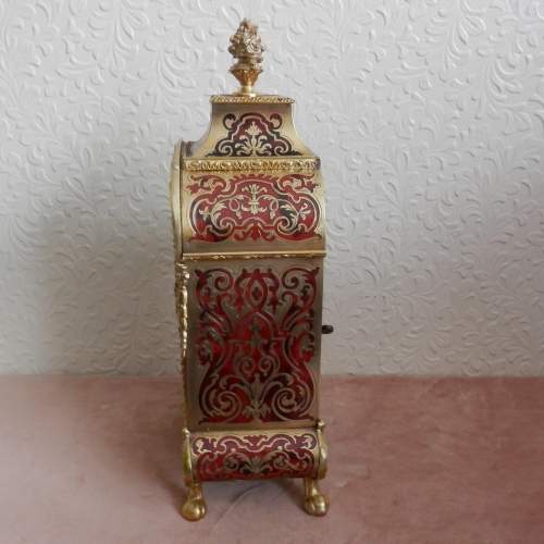 Red Boulle French Clock with Ormolu Mounts image-2