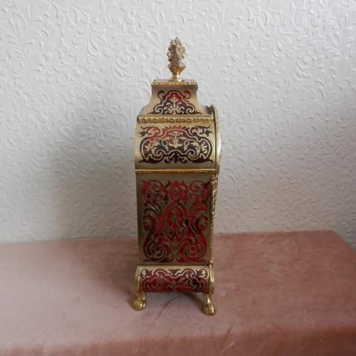 Red Boulle French Clock with Ormolu Mounts image-3